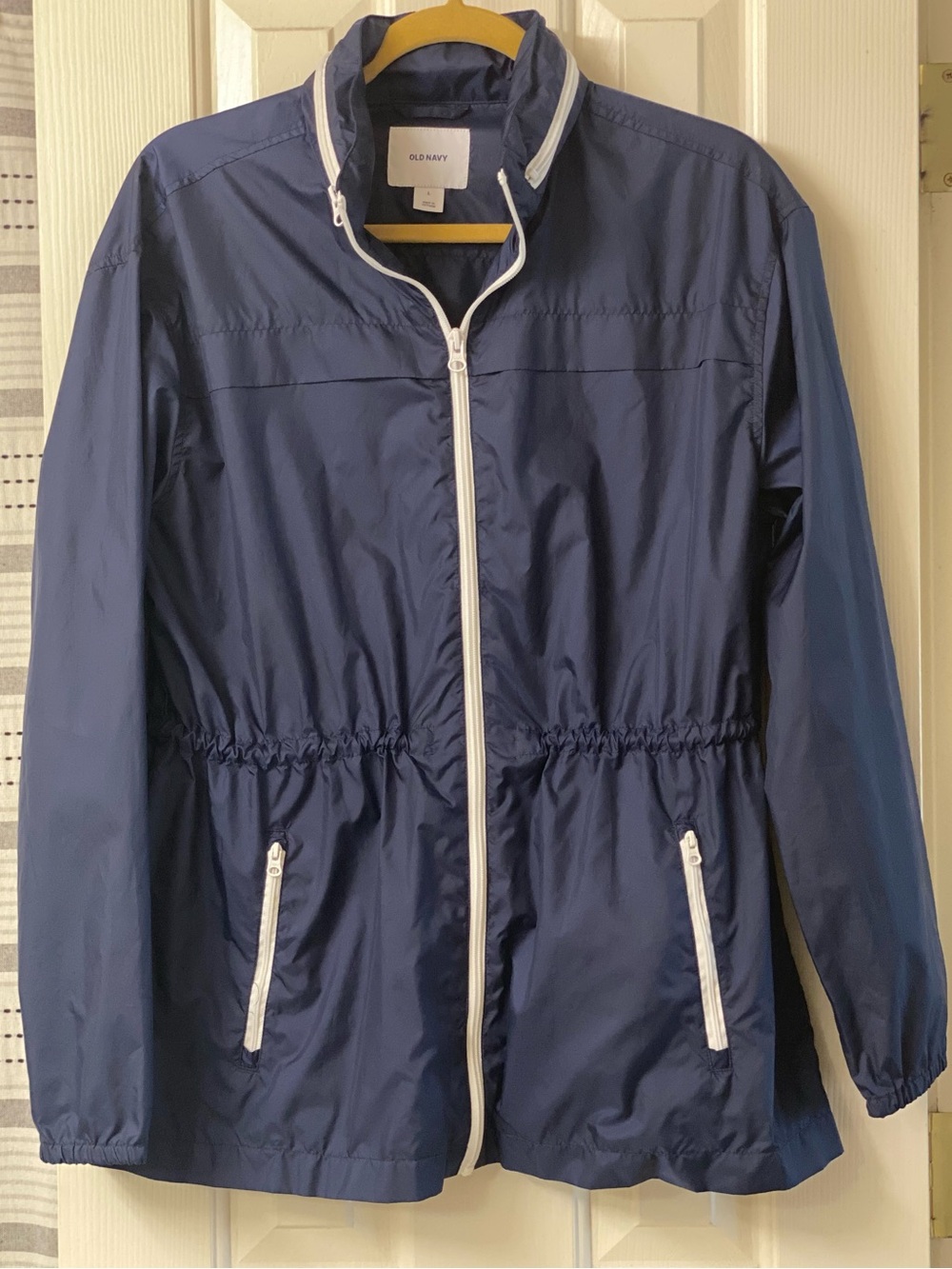 Old Navy Lightweight Windbreaker Zip-up Hooded Cinched Waist Jacket Size Large